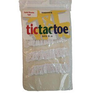 Baby Girl Rhumba Tights Ivory Eyelet Ruffled Infant 0 6 Mo TicTacToe USA Vintage